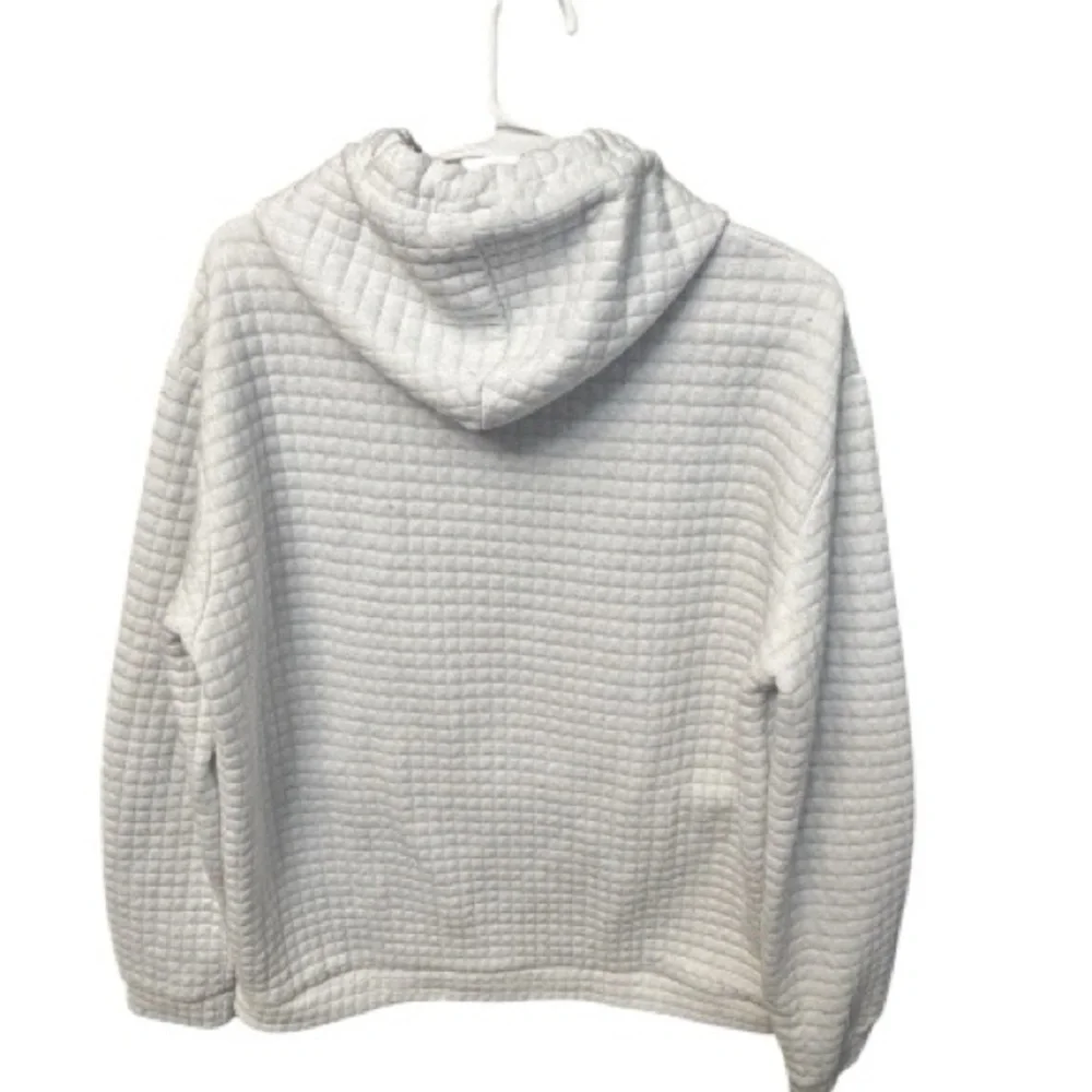 Vogue Men’s White pullover hoodie waffle style size Large Textured Hoodie - Picture 3 of 11